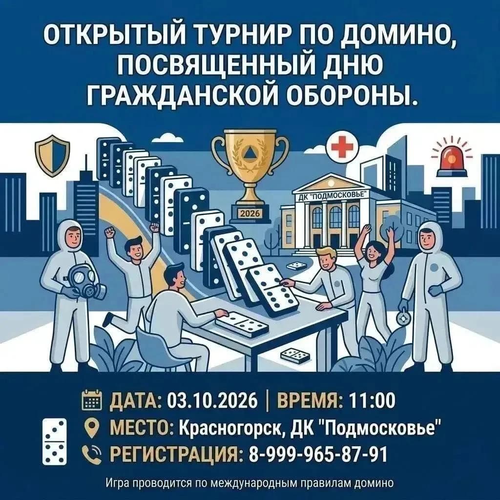 Открытый турнир по домино в Красногорске — 3 октября