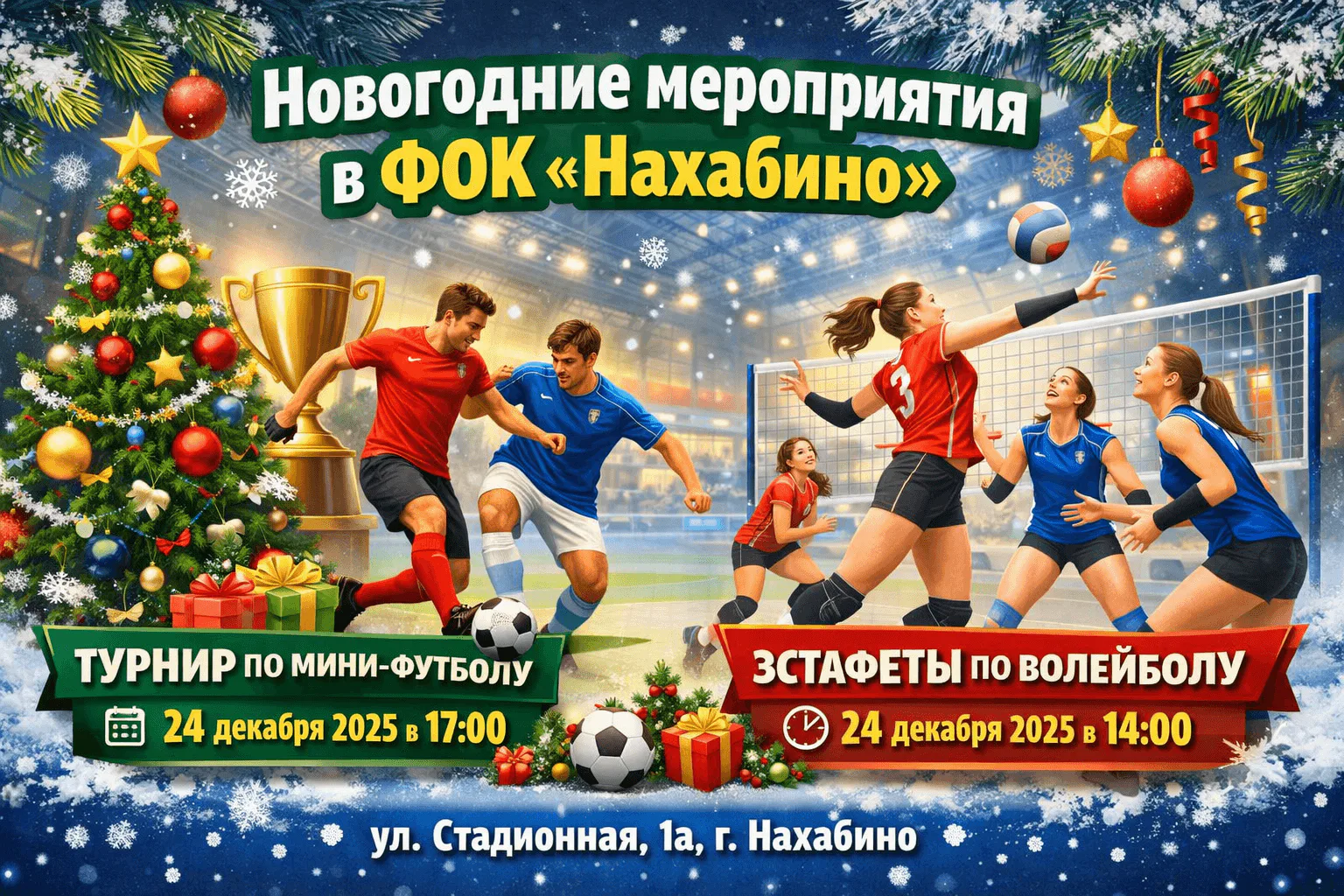 Новогодние спортивные мероприятия в ФОК «Нахабино» 🎄🏆: фото 1