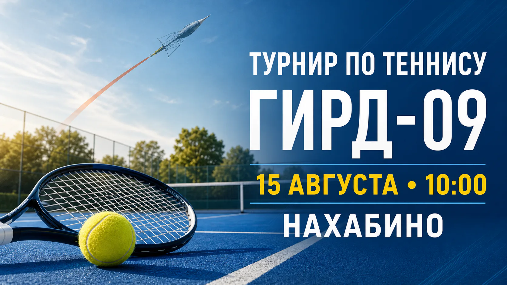 Теннисный турнир «ГИРД-09» пройдёт в Нахабино 15 августа
